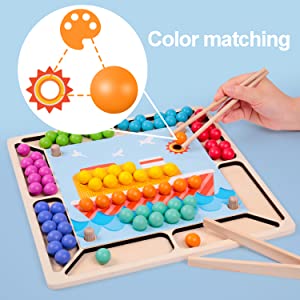 Wooden Educational Preschool Toddler Toy Learning Toy Fine Motor Color Recognition Parent-Child
