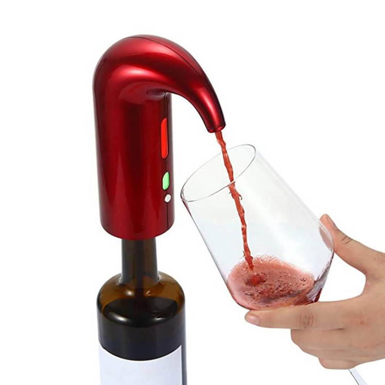 smart wine aerator, wine gifts for her, action shot 1
